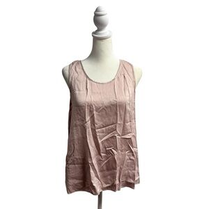 Lunya Washable Silk Sleeveless Tulip Racerback Tank Top Light Pink Medium M